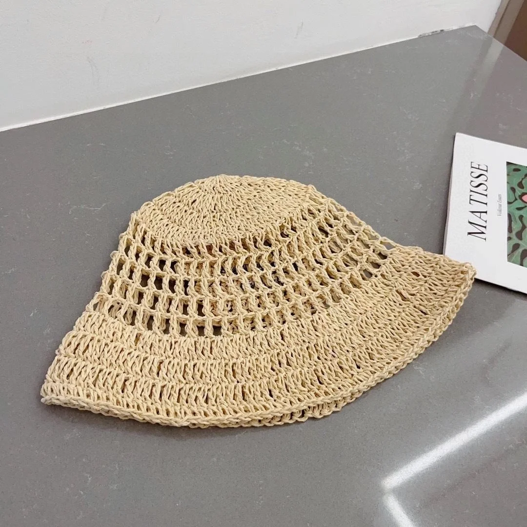 프라다 우븐 패브릭 내추럴 버킷 햇