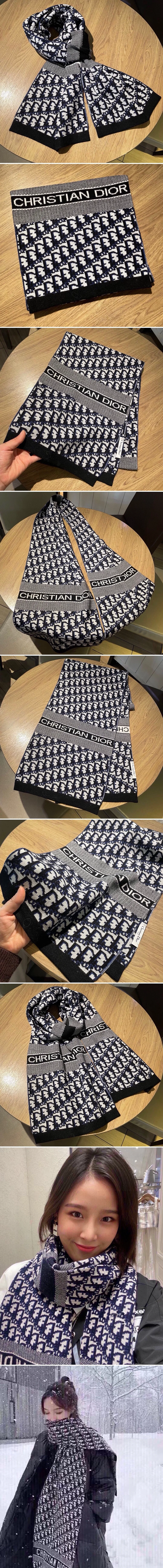 디올 오블리크 로고 순모 머플러