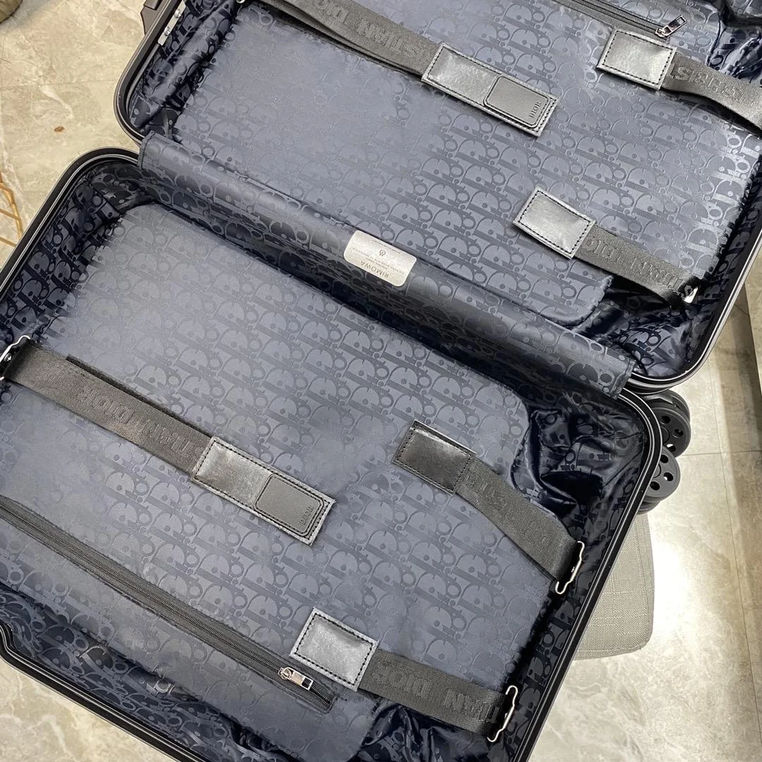 디올 리모와 블랙 카빈 수트 케이스