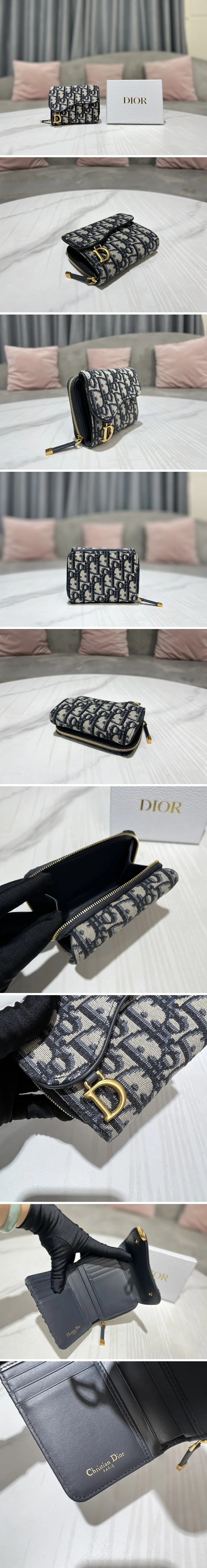 디올 오블리크 반지갑