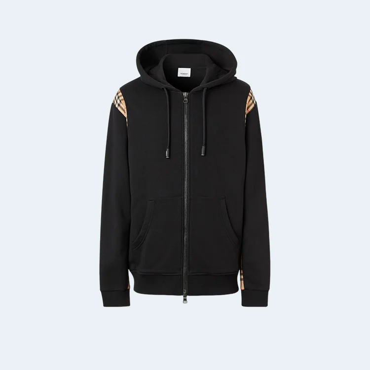 버버리 빈티지 체크 패널 후드 집업