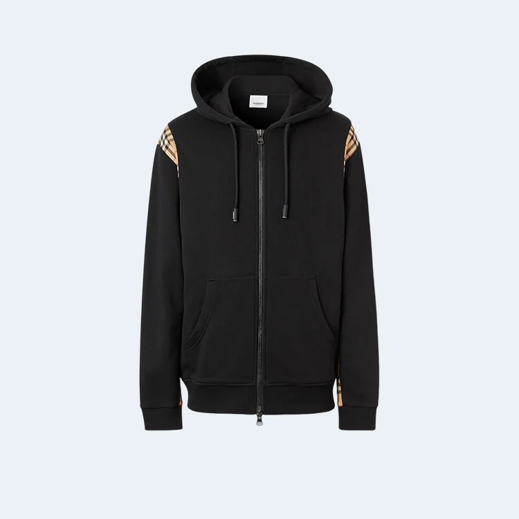 버버리 빈티지 체크 패널 후드 집업