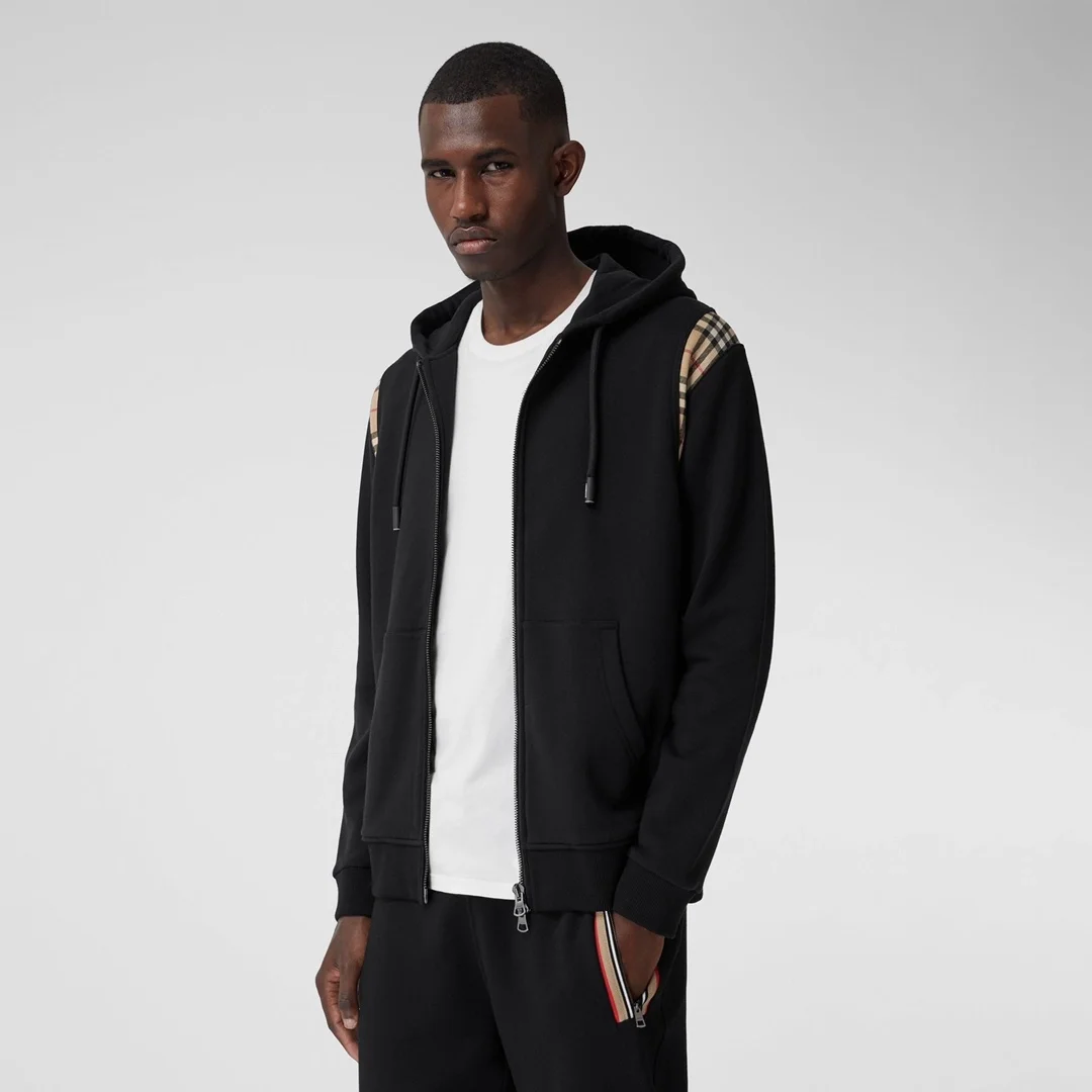 버버리 빈티지 체크 패널 후드 집업