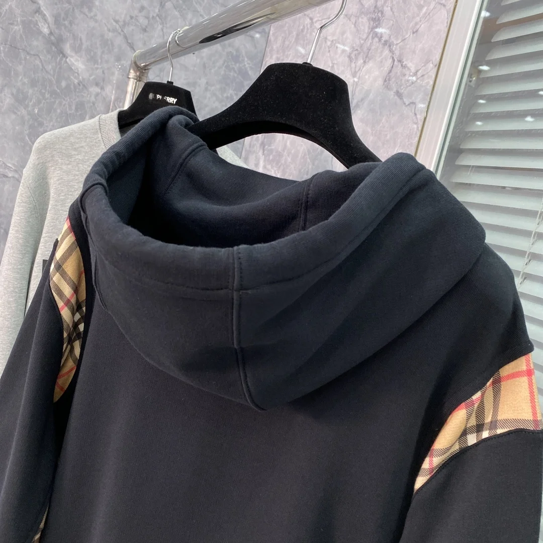 버버리 빈티지 체크 패널 후드 집업