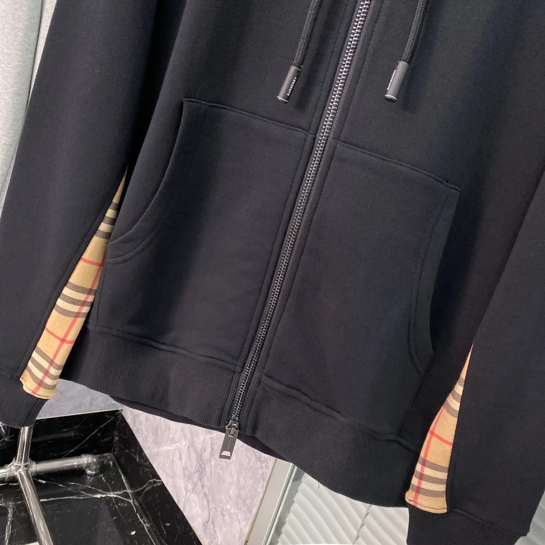 버버리 빈티지 체크 패널 후드 집업