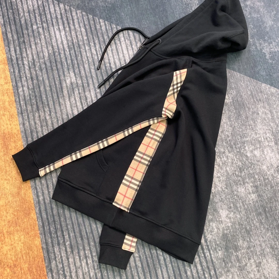 버버리 빈티지 체크 패널 후드 집업