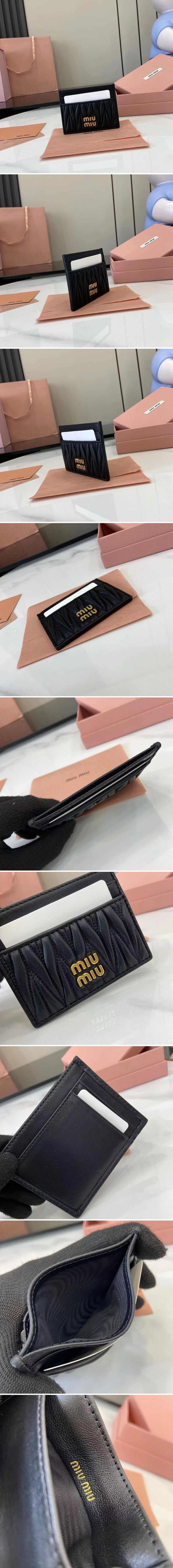 미우미우 세룰리안 가죽 카드 지갑 5MC076