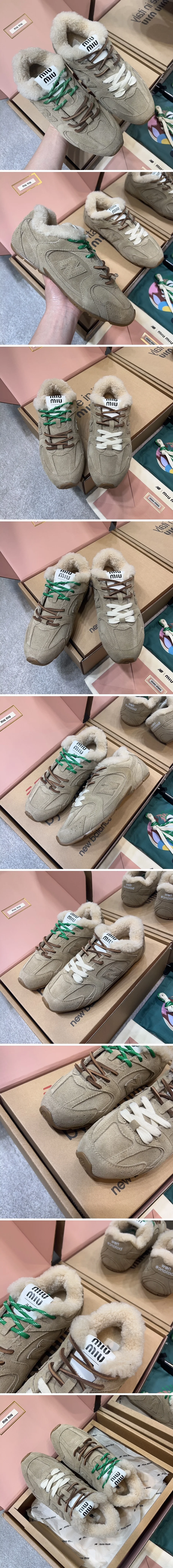 뉴발란스 X 미우미우 콜라보 530 SL 블리치드 가죽