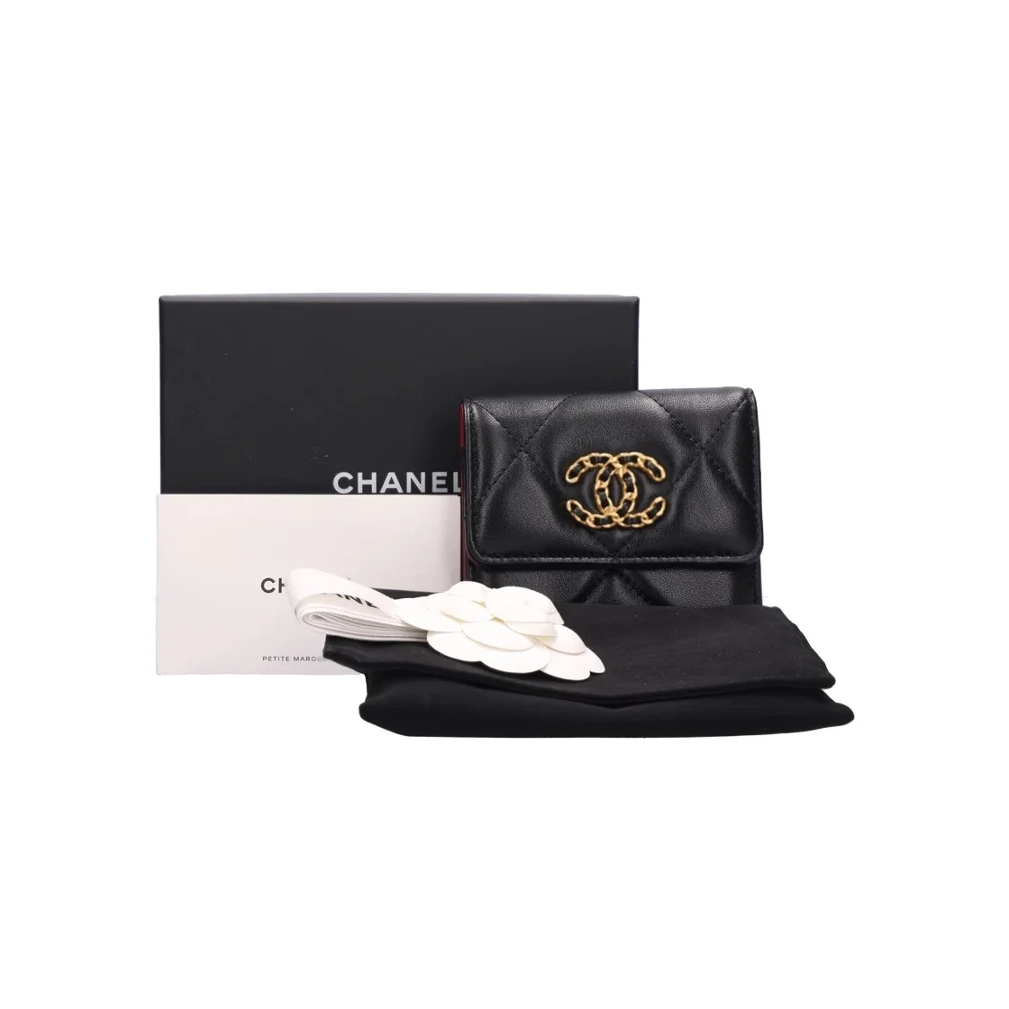 샤넬 19 램스킨 스몰 플랩 지갑