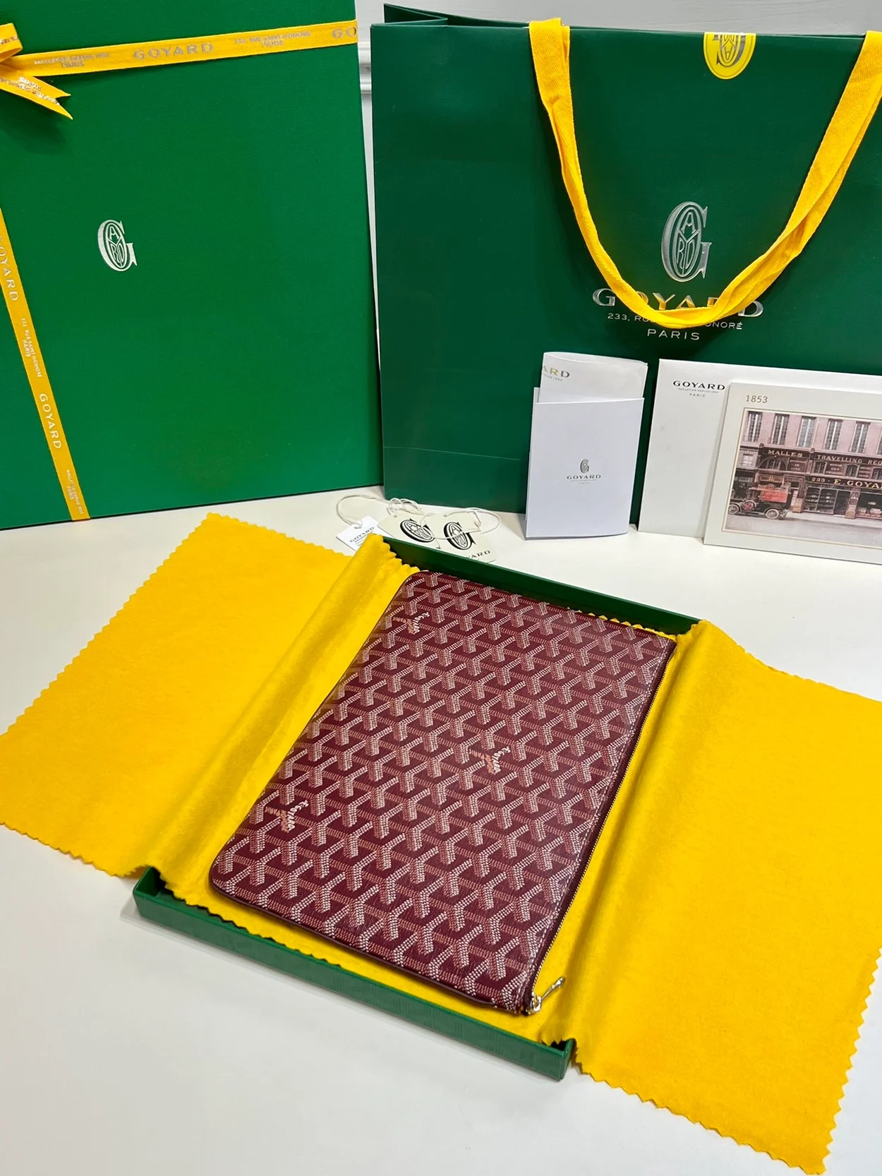 고야드 세나 클러치 MM 버건디