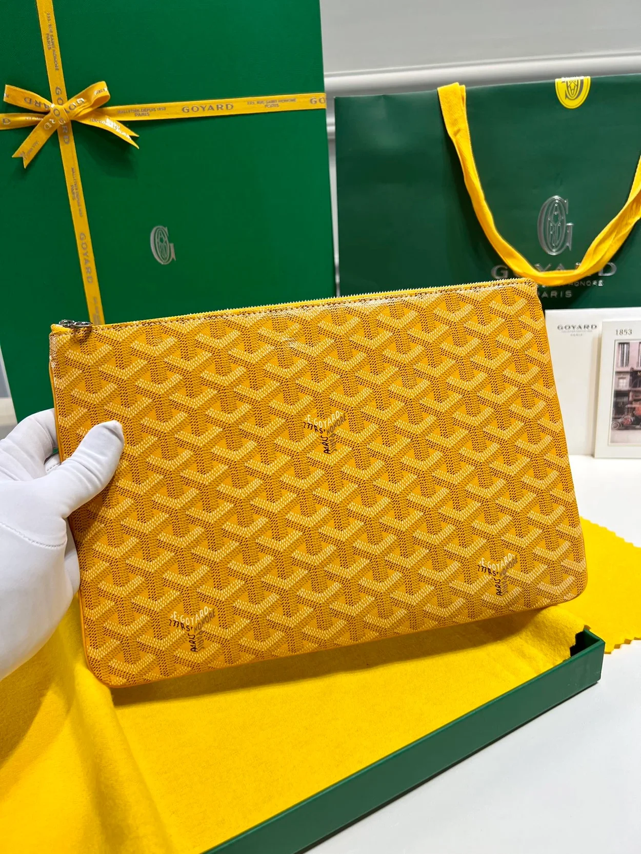 고야드 세나 클러치 MM 옐로우