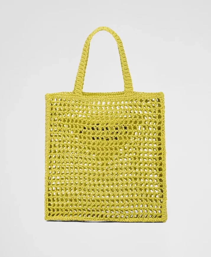 프라다 크로셰 토트백 옐로우
