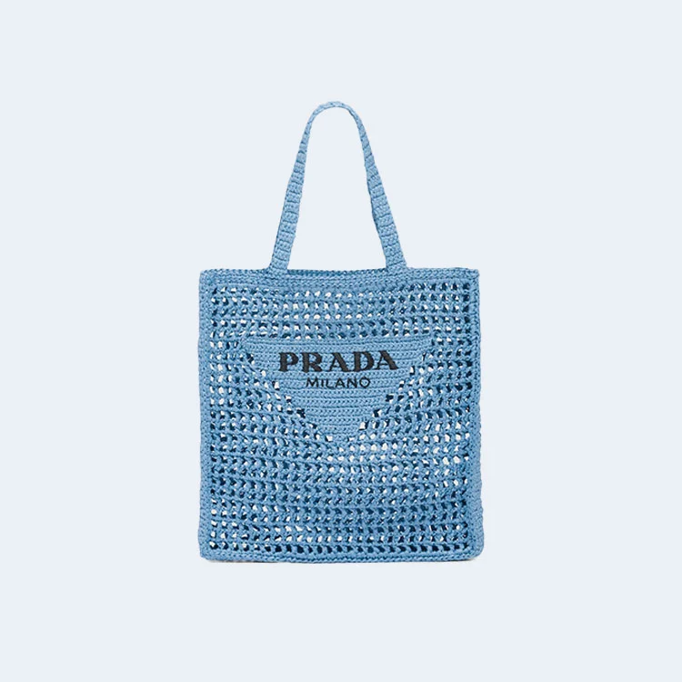프라다 크로셰 토트백 블루