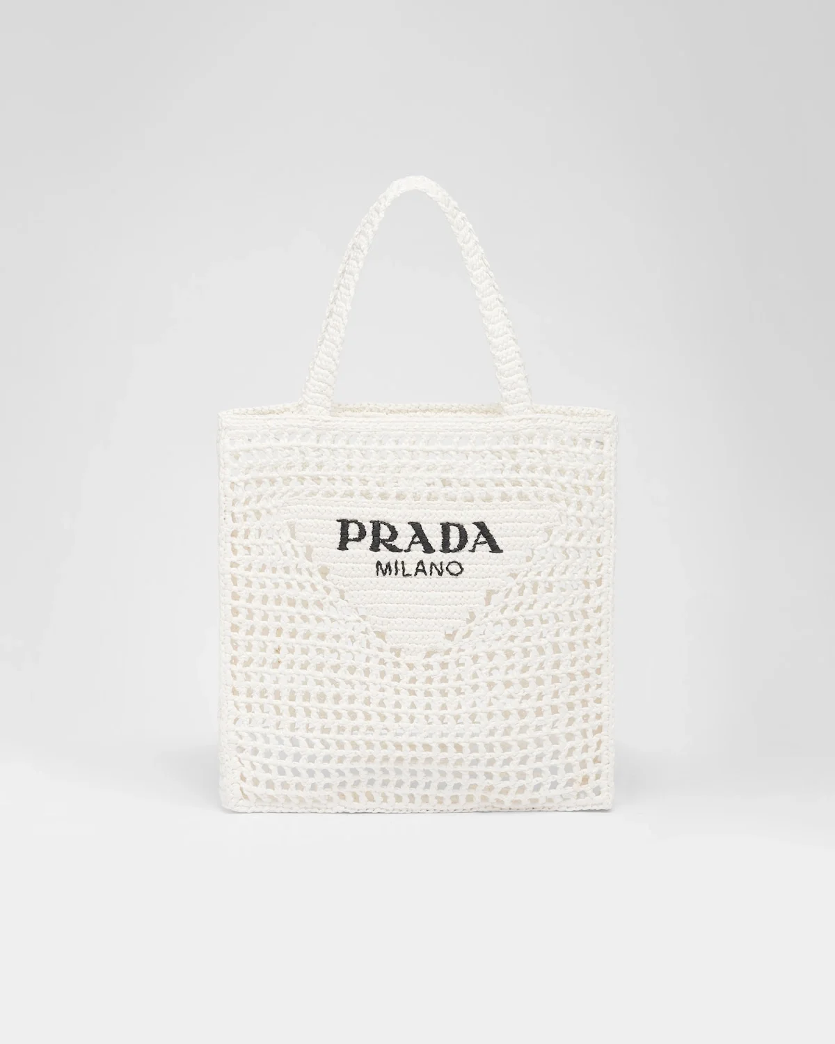 프라다 크로셰 토트백 화이트