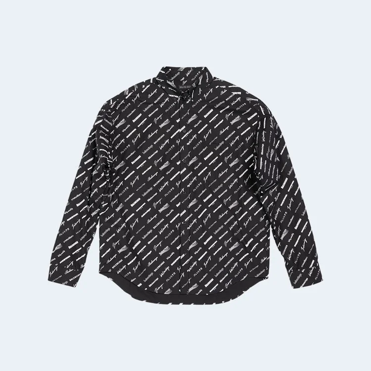 발렌시아가 로고매니아 라지 핏 올 오버 셔츠