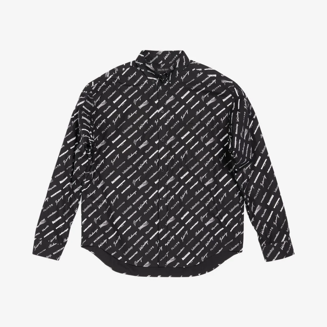 발렌시아가 로고매니아 라지 핏 올 오버 셔츠