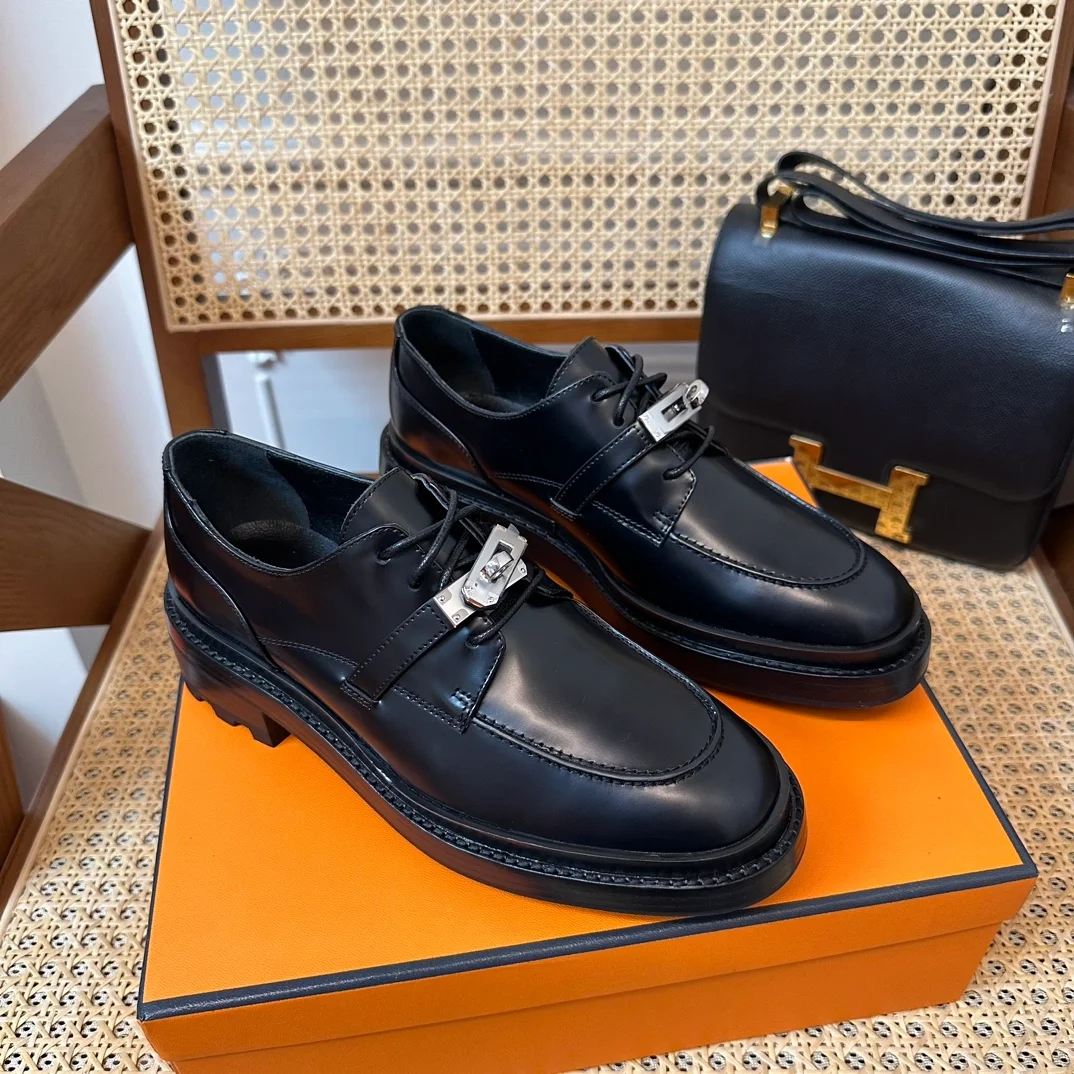 에르메스 퍼스트 더비 슈즈 카프스킨 팔라