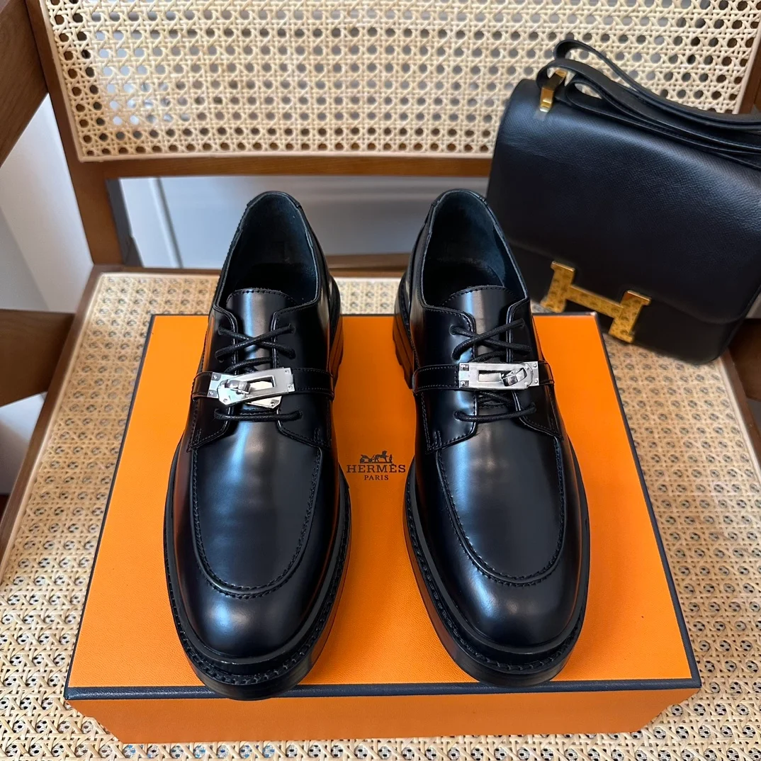에르메스 퍼스트 더비 슈즈 카프스킨 팔라