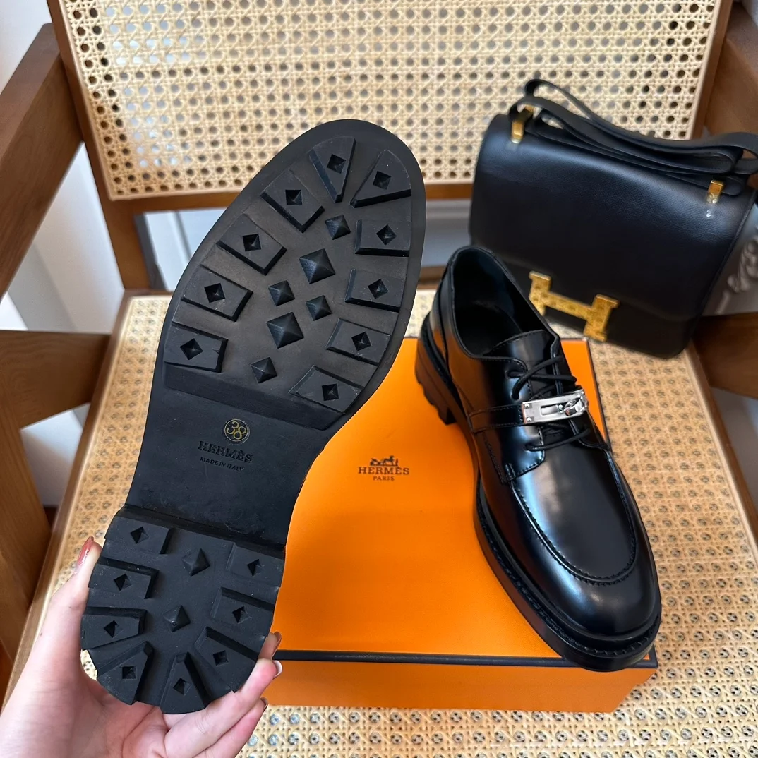에르메스 퍼스트 더비 슈즈 카프스킨 팔라