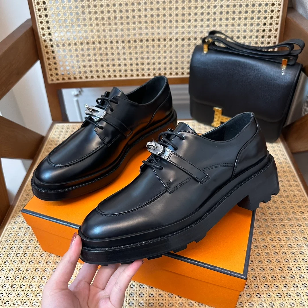 에르메스 퍼스트 더비 슈즈 카프스킨 팔라