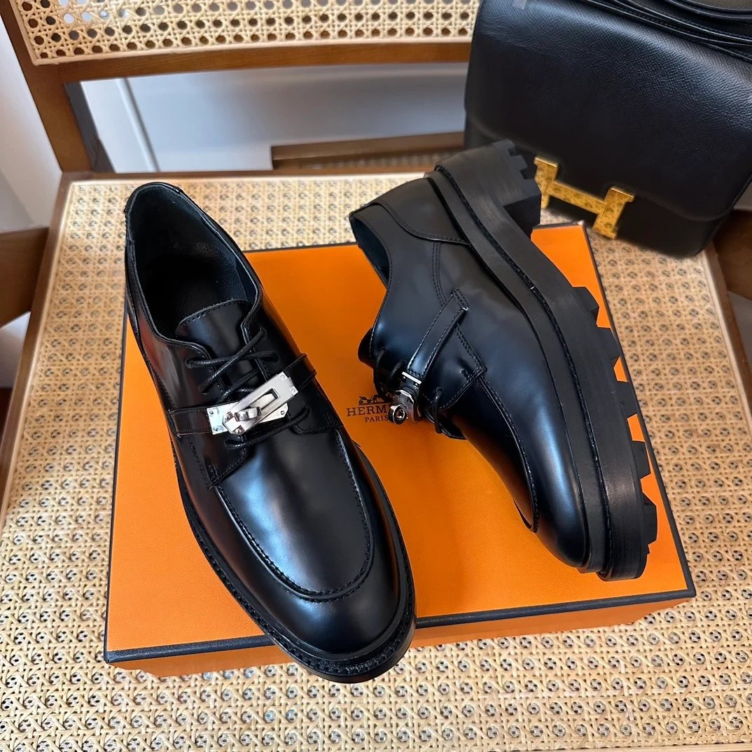 에르메스 퍼스트 더비 슈즈 카프스킨 팔라