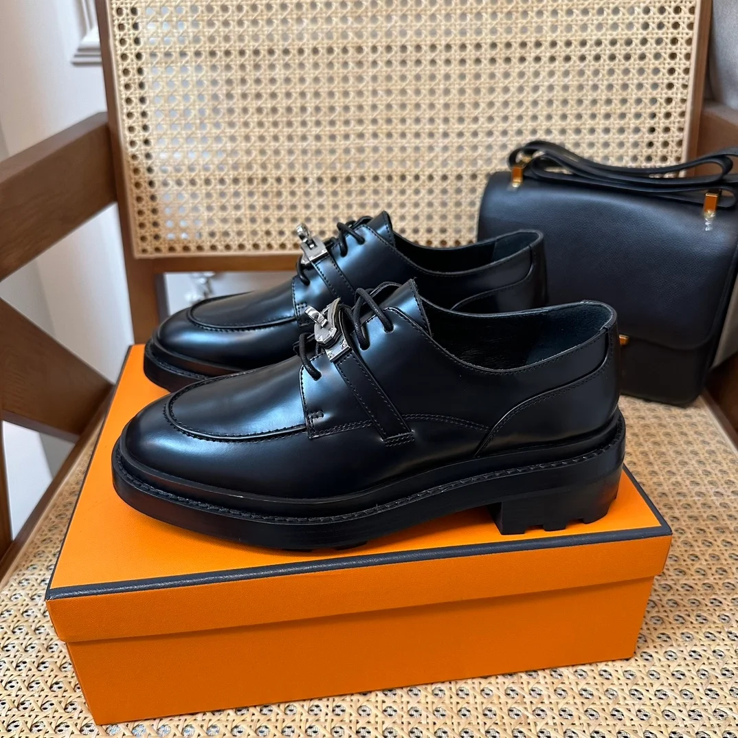 에르메스 퍼스트 더비 슈즈 카프스킨 팔라