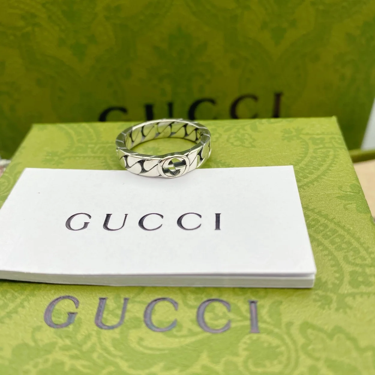 구찌 와이드 구찌 인터로킹 반지 6mm