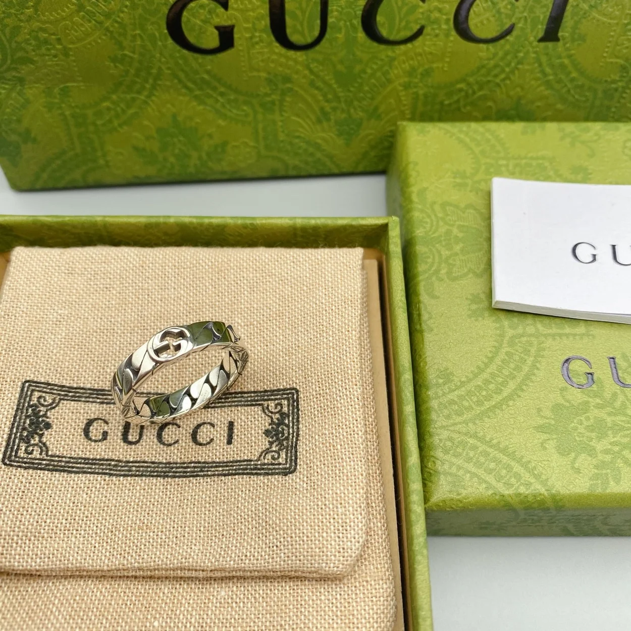 구찌 와이드 구찌 인터로킹 반지 6mm