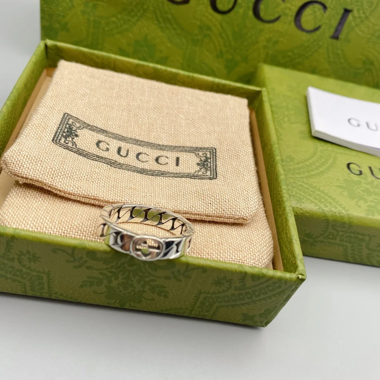 구찌 와이드 구찌 인터로킹 반지 6mm
