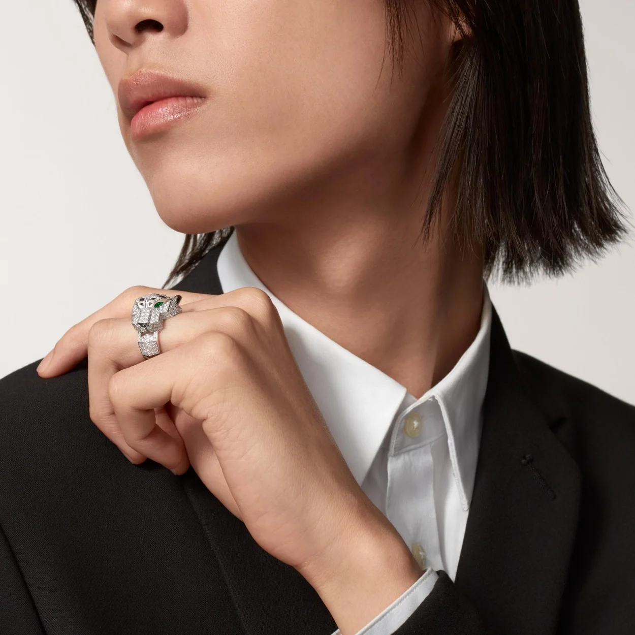 까르띠에 팬더 드 화이트 골드 반지