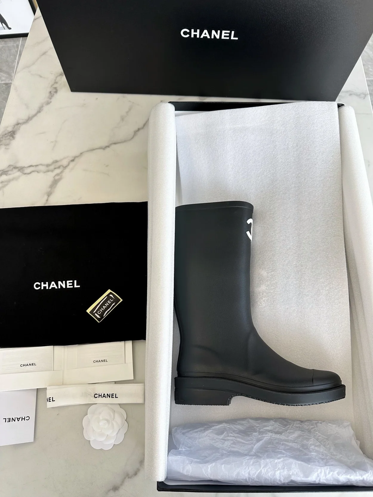 샤넬 카우초크 블랙 부츠