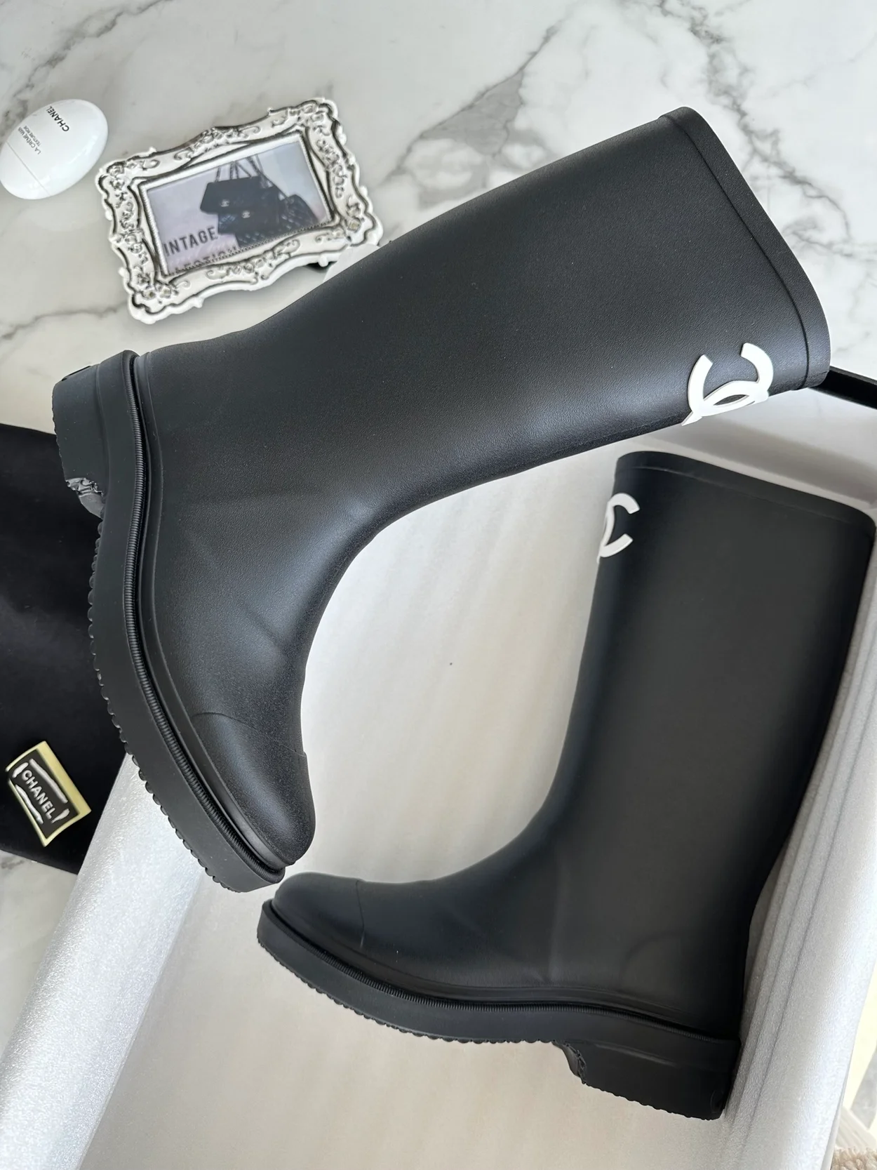 샤넬 카우초크 블랙 부츠
