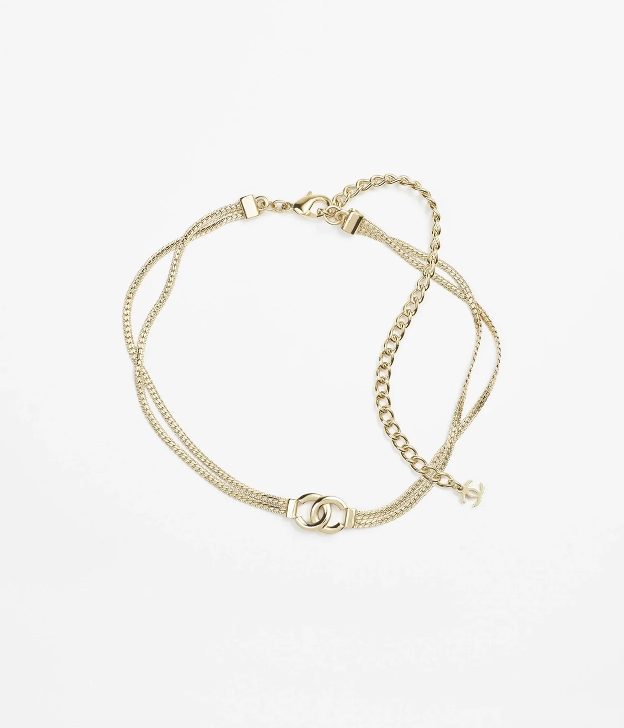 샤넬 메탈 초커 목걸이 골드