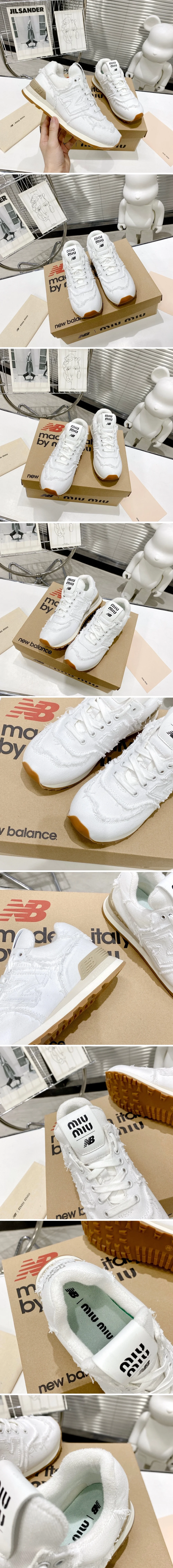 미우미우 x 뉴발란스 574 화이트 데님