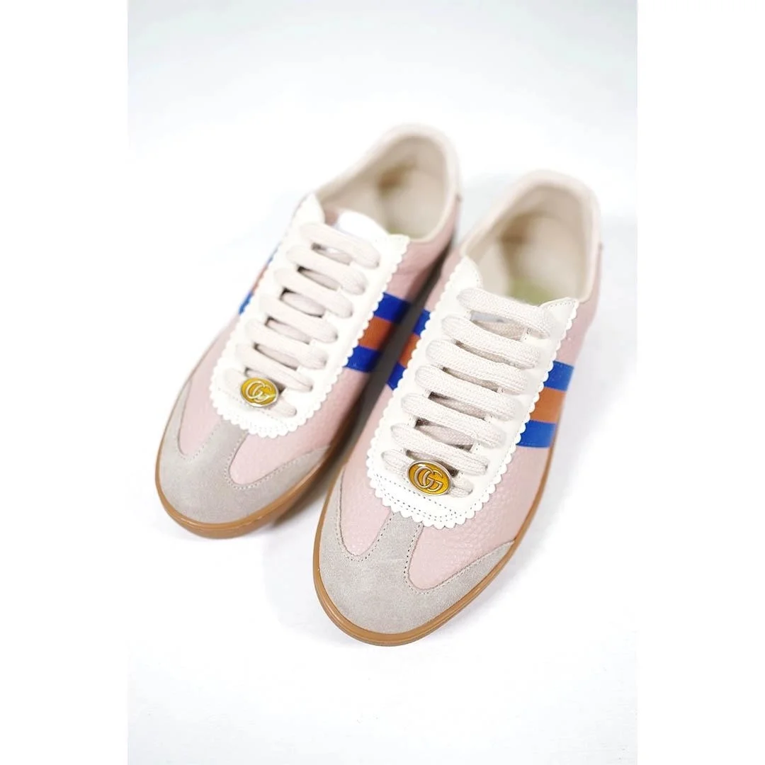구찌 G74 레더 웹 스니커즈 핑크