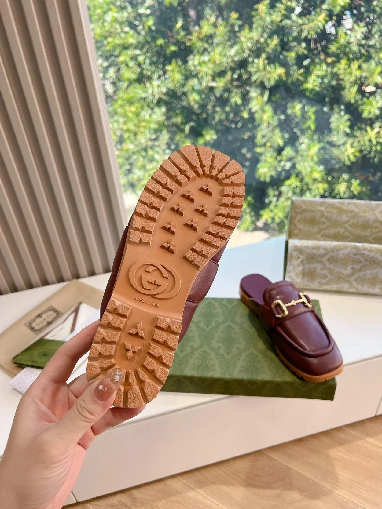 구찌 홀스빗 로퍼 슬리퍼 브라운