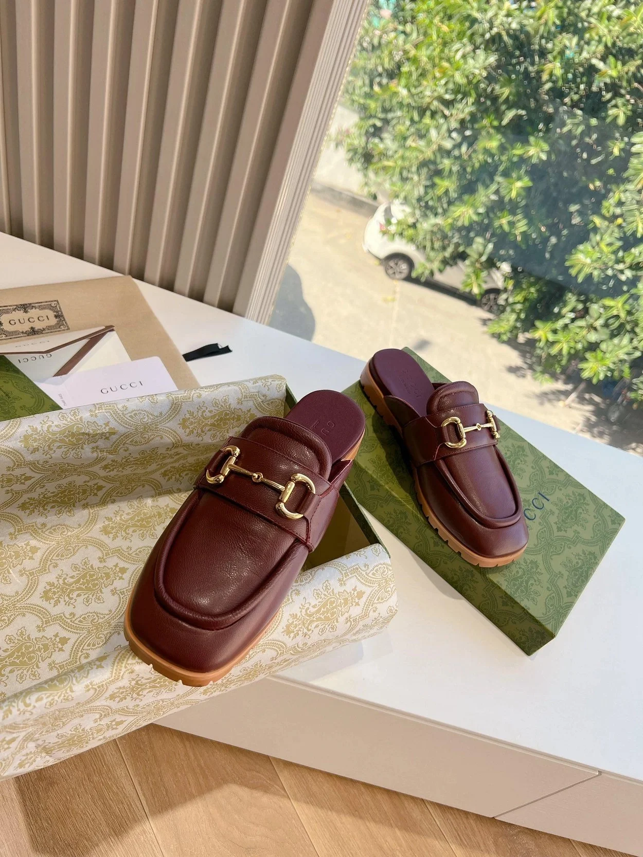 구찌 홀스빗 로퍼 슬리퍼 브라운