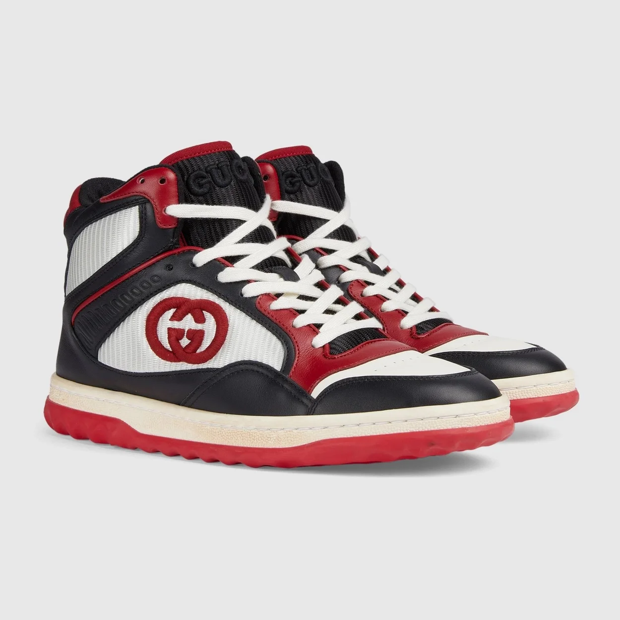 구찌 MAC80 하이탑 스니커즈 블랙 레드