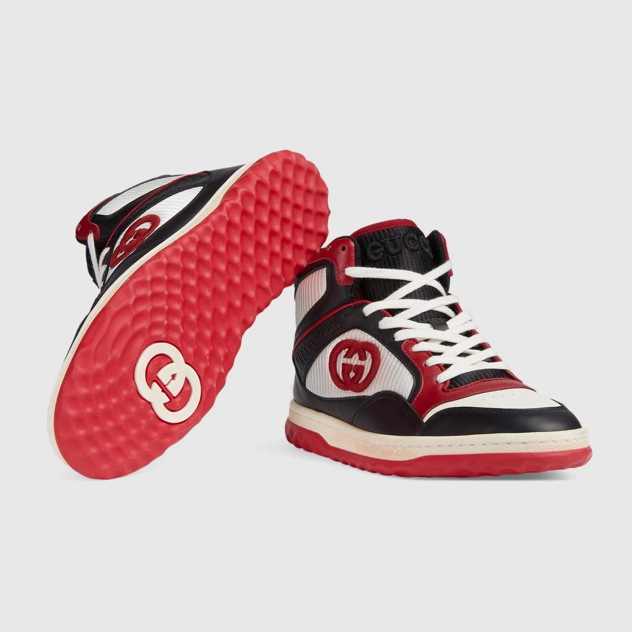 구찌 MAC80 하이탑 스니커즈 블랙 레드