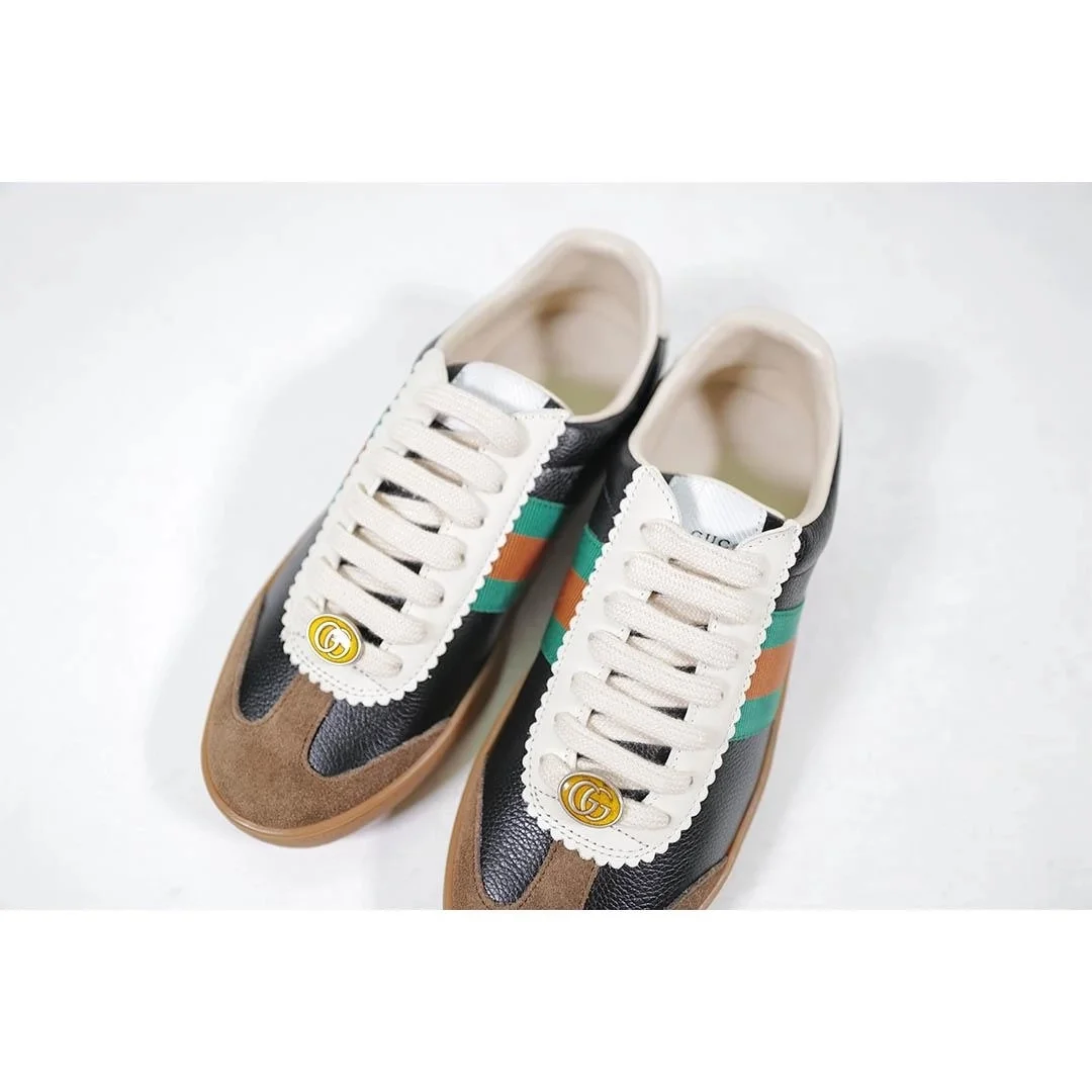 구찌 G74 레더 웹 스니커즈 블랙