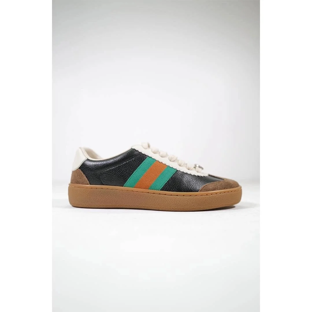 구찌 G74 레더 웹 스니커즈 블랙