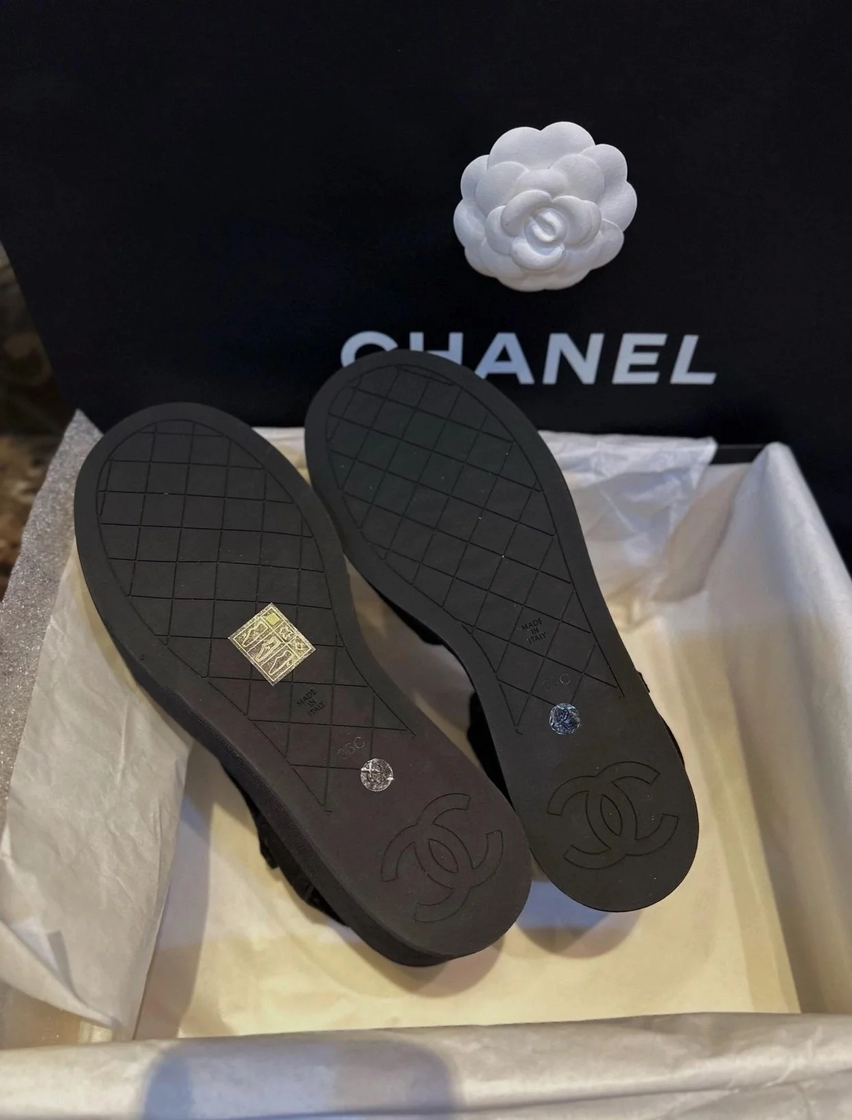 샤넬 샌들 그로그랭 블랙