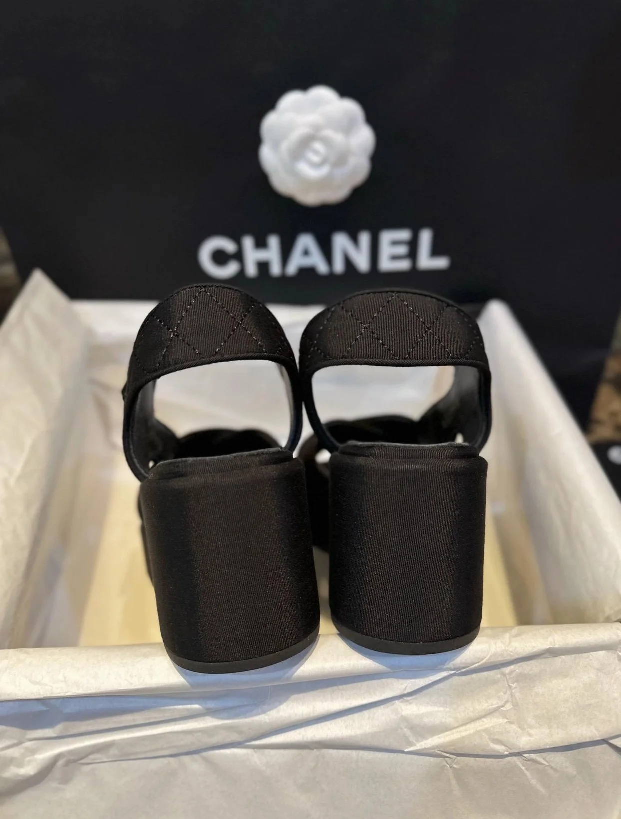 샤넬 샌들 그로그랭 블랙