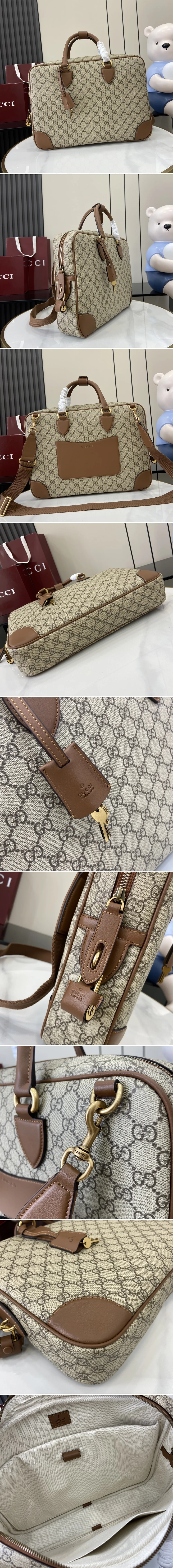 구찌 GG 엠블럼 브리프케이스 블랙 821149