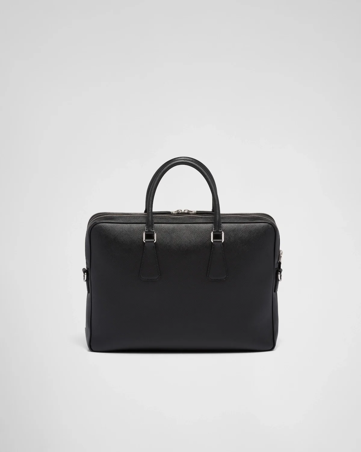 프라다 사피아노 삼각로고 레더 투지퍼 브리프케이스