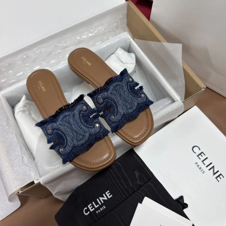 셀린느 25SS 마리나 프린지 데님 슬리퍼