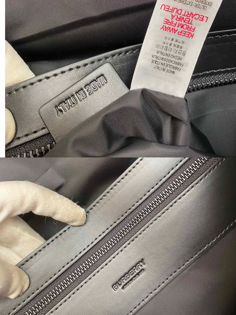 버버리 블루 자카드 TB 모노그램 백팩