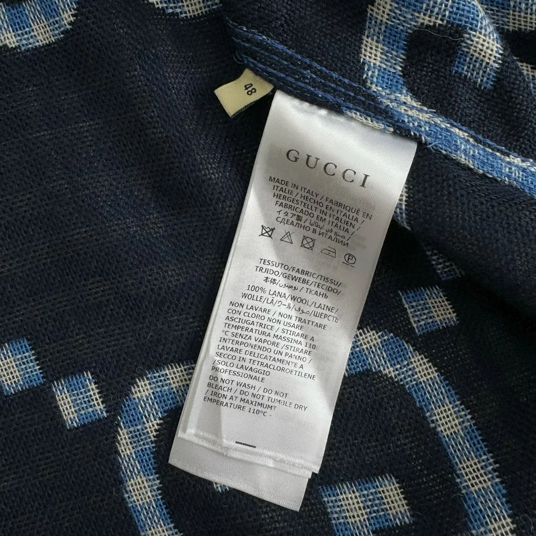 구찌 점보 GG 체크 울 셔츠