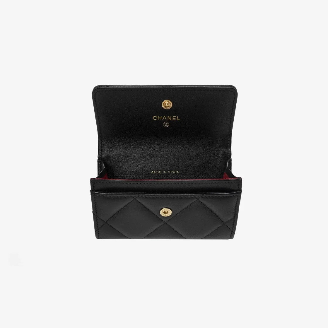 샤넬 19 플랩 카드 홀더 블랙
