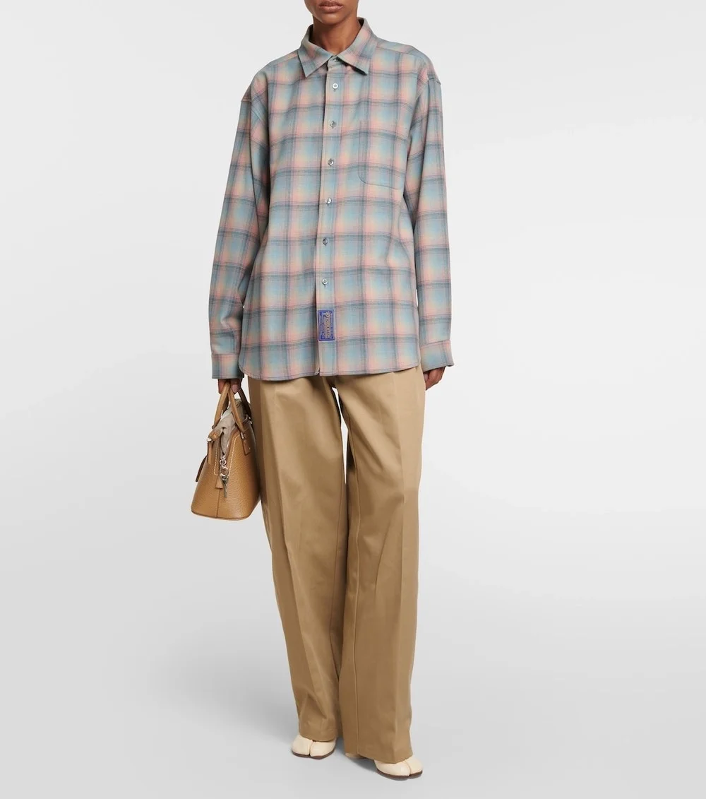 메종 마르지엘라 체크 울 셔츠